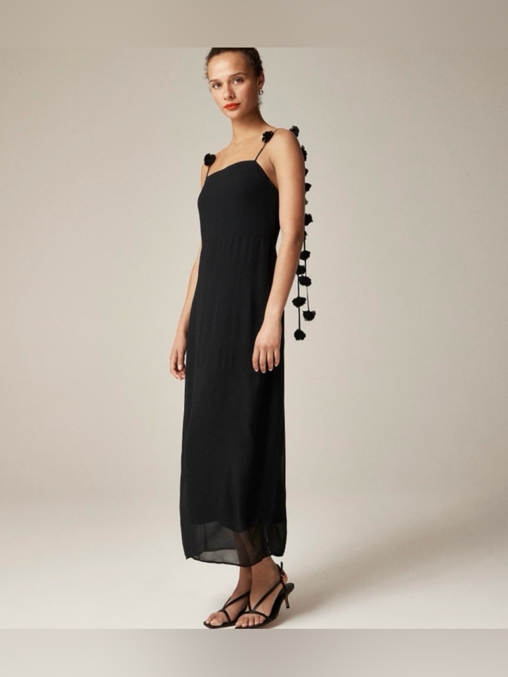 NWT J Crew Collection rosette-strap sheath dress in chiffon